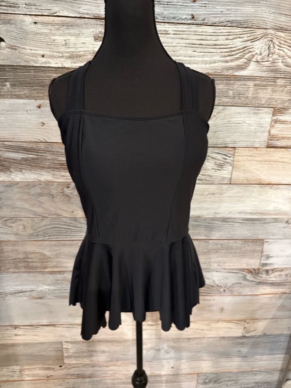 Amazon Black Women’s Peplum Swim Top